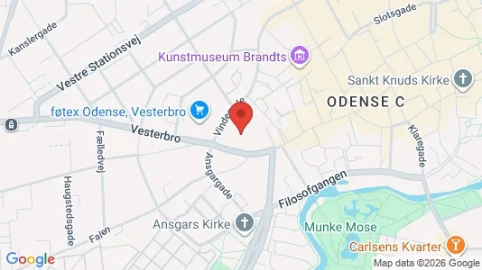 Lejligheder til leje i Odense C - kort over placeringen