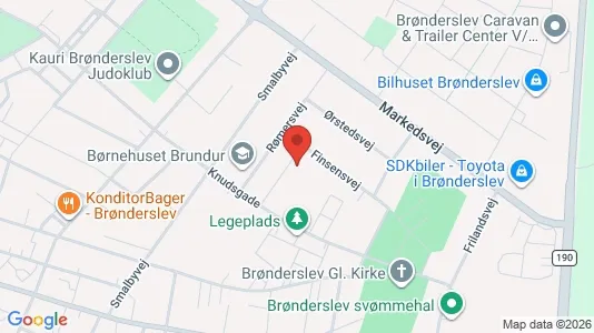 Lejligheder til leje i Brønderslev - kort over placeringen