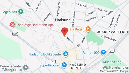 Lejligheder til leje i Hadsund - kort over placeringen