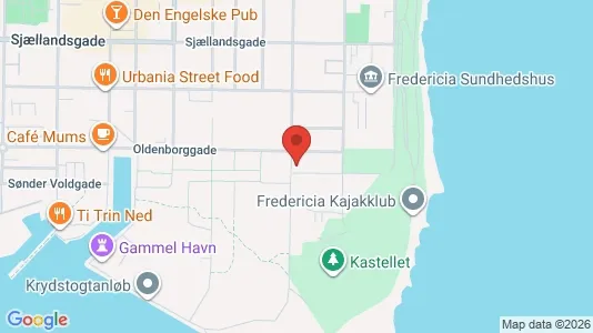 Lejligheder til leje i Fredericia - kort over placeringen