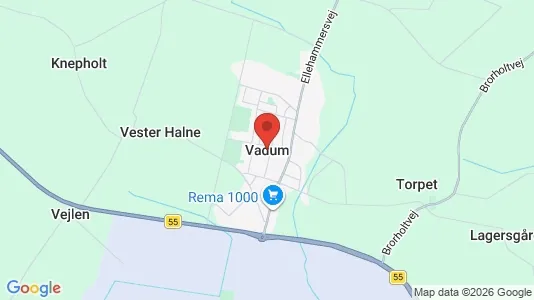 Lejligheder til leje i Vadum - kort over placeringen