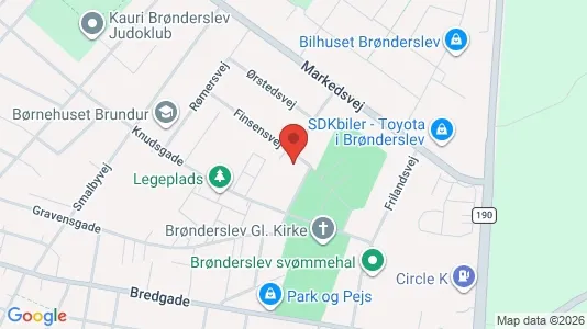 Lejligheder til leje i Brønderslev - kort over placeringen