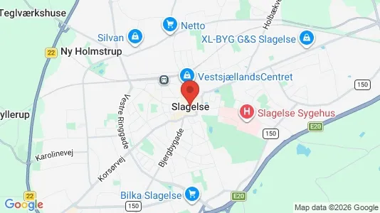 Lejligheder til salg i Slagelse - kort over placeringen