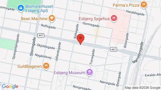 Lejligheder til leje i Esbjerg Centrum - kort over placeringen