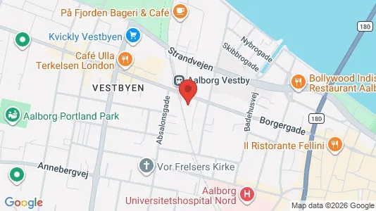 Lejligheder til salg i Aalborg Centrum - kort over placeringen