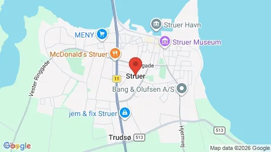 Lejligheder til leje i Struer - kort over placeringen