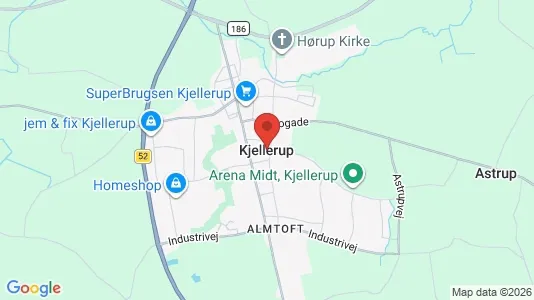 Lejligheder til leje i Kjellerup - kort over placeringen