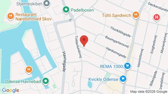 Lejligheder til leje i Odense C - kort over placeringen