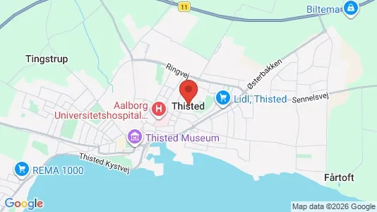 Lejligheder til leje i Thisted - kort over placeringen