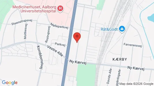 Lejligheder til salg i Aalborg Centrum - kort over placeringen