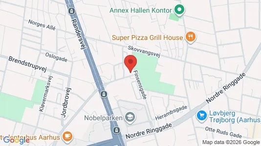 Lejligheder til leje i Århus N - kort over placeringen