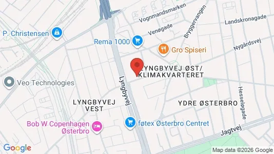 Lejligheder til leje i Østerbro - kort over placeringen