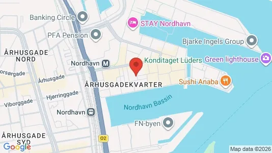 Lejligheder til leje i Nordhavn - kort over placeringen