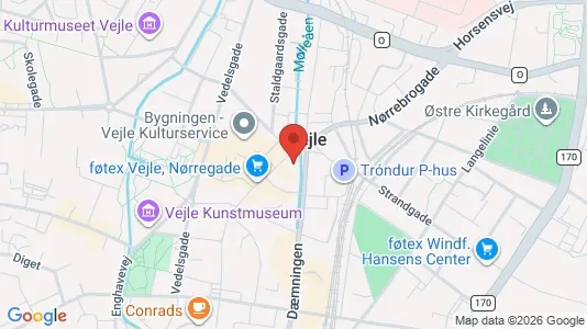 Lejligheder til leje i Vejle Centrum - kort over placeringen