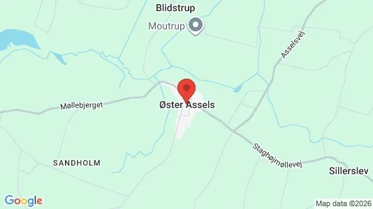 Lejligheder til leje i Øster Assels - kort over placeringen