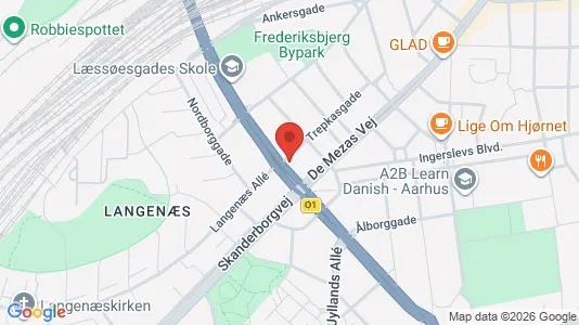 Lejligheder til leje i Århus C - kort over placeringen