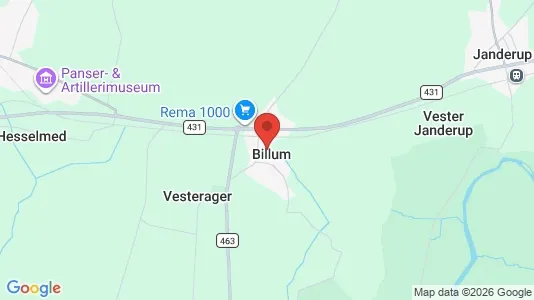 Lejligheder til leje i Billum - kort over placeringen