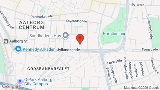 Lejligheder til leje i Aalborg Centrum - kort over placeringen