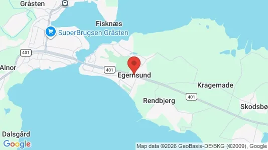Lejligheder til salg i Egernsund - kort over placeringen