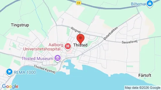 Lejligheder til leje i Thisted - kort over placeringen