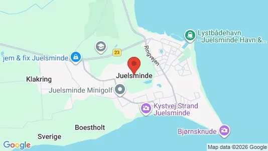 Lejligheder til leje i Juelsminde - kort over placeringen