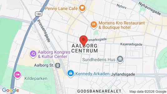 Lejligheder til salg i Aalborg Centrum - kort over placeringen