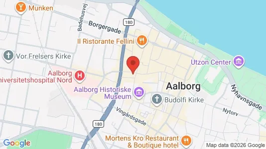 Lejligheder til salg i Aalborg Centrum - kort over placeringen