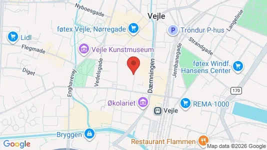 Lejligheder til leje i Vejle Centrum - kort over placeringen