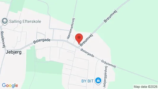 Lejligheder til leje i Roslev - kort over placeringen