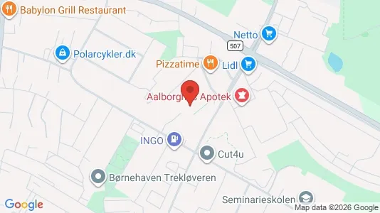 Lejligheder til leje i Aalborg SØ - kort over placeringen