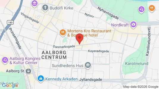 Lejligheder til salg i Aalborg Centrum - kort over placeringen