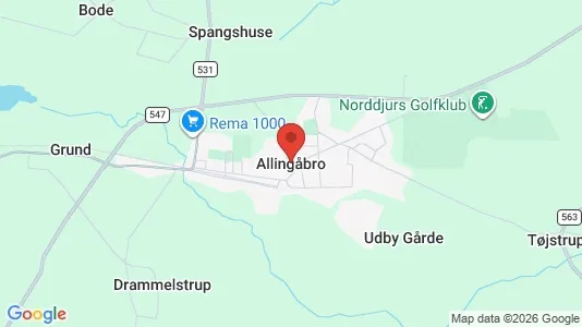 Lejligheder til leje i Allingåbro - kort over placeringen