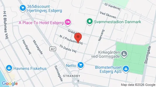 Lejligheder til leje i Esbjerg Centrum - kort over placeringen
