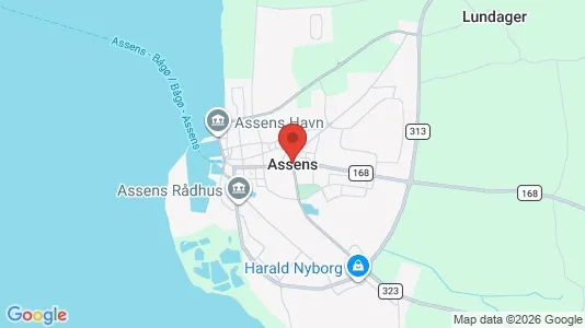 Lejligheder til leje i Assens - kort over placeringen