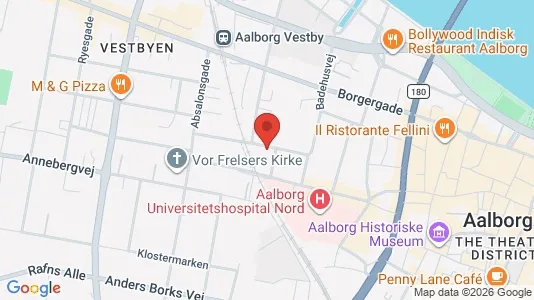 Lejligheder til salg i Aalborg Centrum - kort over placeringen