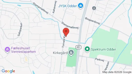 Lejligheder til salg i Odder - kort over placeringen