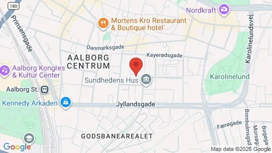 Lejligheder til salg i Aalborg Centrum - kort over placeringen