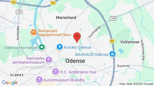 Lejligheder til salg i Odense C - kort over placeringen