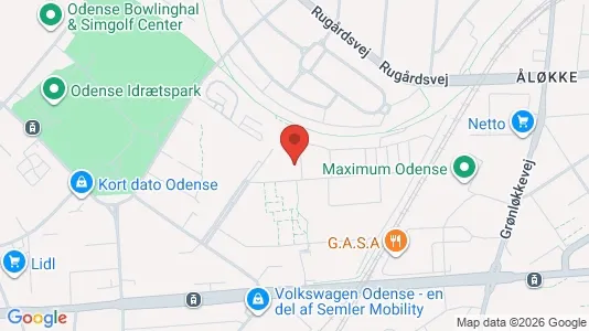 Lejligheder til leje i Odense V - kort over placeringen