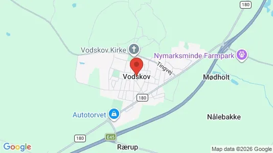Lejligheder til leje i Vodskov - kort over placeringen