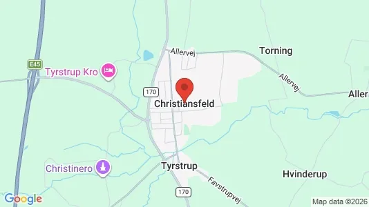 Lejligheder til leje i Christiansfeld - kort over placeringen
