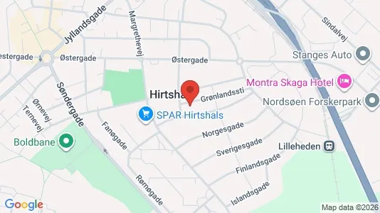 Lejligheder til salg i Hirtshals - kort over placeringen