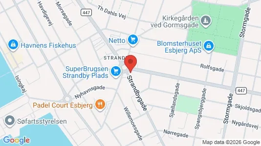 Lejligheder til salg i Esbjerg Centrum - kort over placeringen