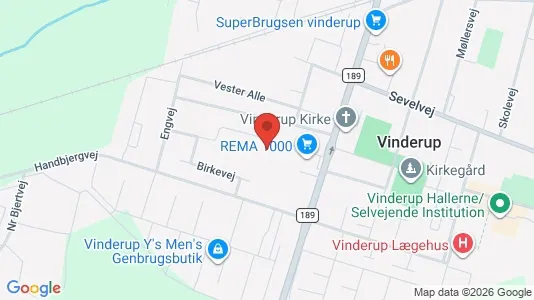 Lejligheder til leje i Vinderup - kort over placeringen