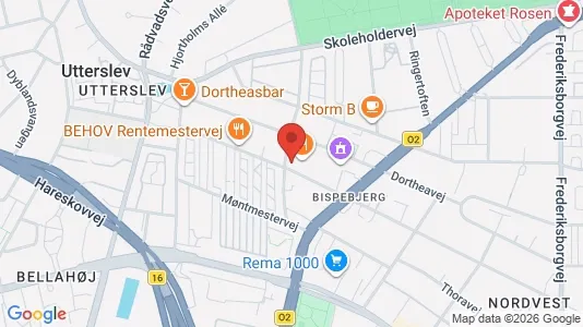 Lejligheder til leje i København NV - kort over placeringen