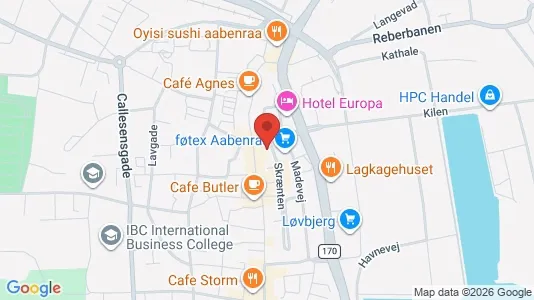 Lejligheder til leje i Aabenraa - kort over placeringen