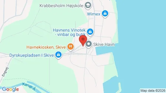 Lejligheder til leje i Skive - kort over placeringen
