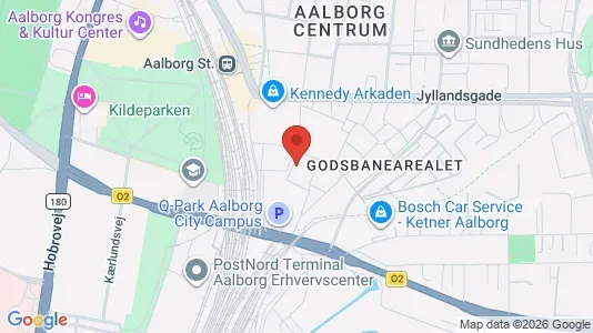 Lejligheder til leje i Aalborg Centrum - kort over placeringen