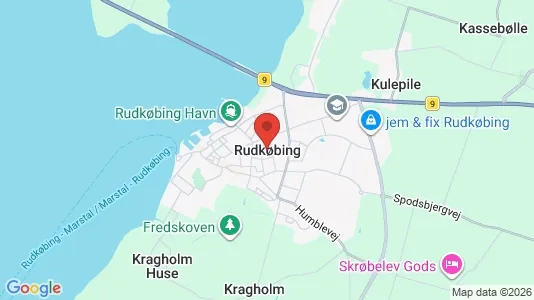 Lejligheder til leje i Rudkøbing - kort over placeringen