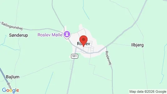 Lejligheder til leje i Roslev - kort over placeringen